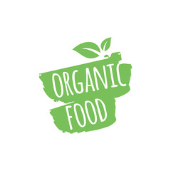 Organic Food Stamp Banner Seal Illustration Design Vector Template