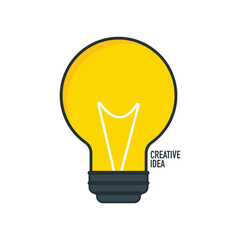Light bulb icon on background. Concept creative idea vector illustration