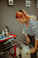 Putting foil on the chair