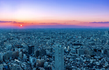 Skyscrapersat sunset in Shinjuku, Tokyo, Japan