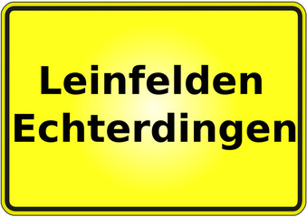 Fototapeta premium Stadteingangsschild Deutschland Stadt Leinfelden - Echterdingen.