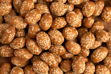 Background of Crunchy Asian Sesame Peanuts