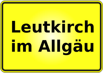 Stadteingangsschild Deutschland Stadt Leutkirch im Allgäu