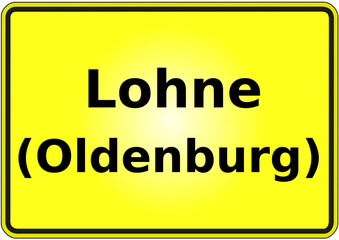 Obraz premium Stadteingangsschild Deutschland Stadt Lohne (Oldenburg)