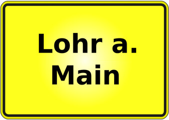 Stadteingangsschild Deutschland Stadt Lohr a. Main