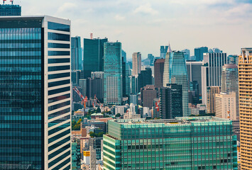 Aerial view of Minato, Tokyo, Japan