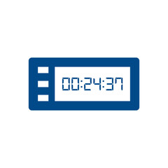 LED digital clock number isolated. Electronic figures for counter or calculator mockup interface design.