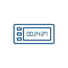 LED digital clock number isolated. Electronic figures for counter or calculator mockup interface design.