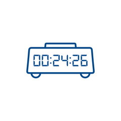 LED digital clock number isolated. Electronic figures for counter or calculator mockup interface design.