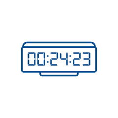 LED digital clock number isolated. Electronic figures for counter or calculator mockup interface design.