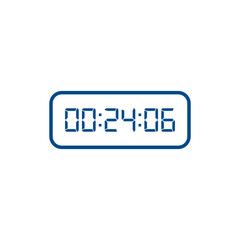 LED digital clock number isolated. Electronic figures for counter or calculator mockup interface design.