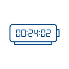 LED digital clock number isolated. Electronic figures for counter or calculator mockup interface design.
