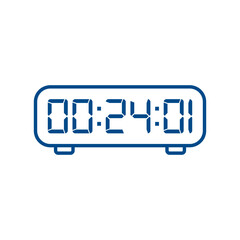 LED digital clock number isolated. Electronic figures for counter or calculator mockup interface design.