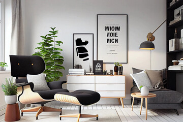 Scandinavian Chic: A Modern Living Room Design with armchair