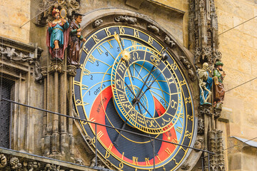 Prague astronomical clock close-up. The main attraction of the capital of the Czech Republic....