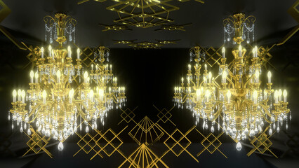 Chanderlier Tunnel Background 3d render