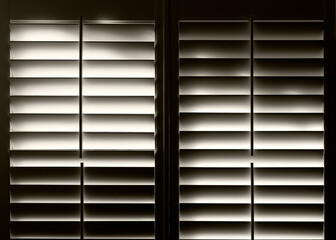 Silhouette of a window shutter close-up 