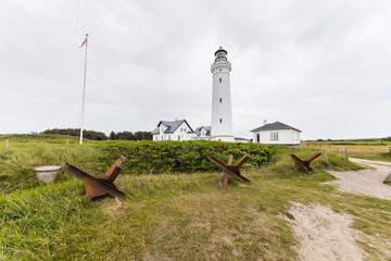 The historical lighthouse a the coast of Skagerrak in Hirtshals, Denmark