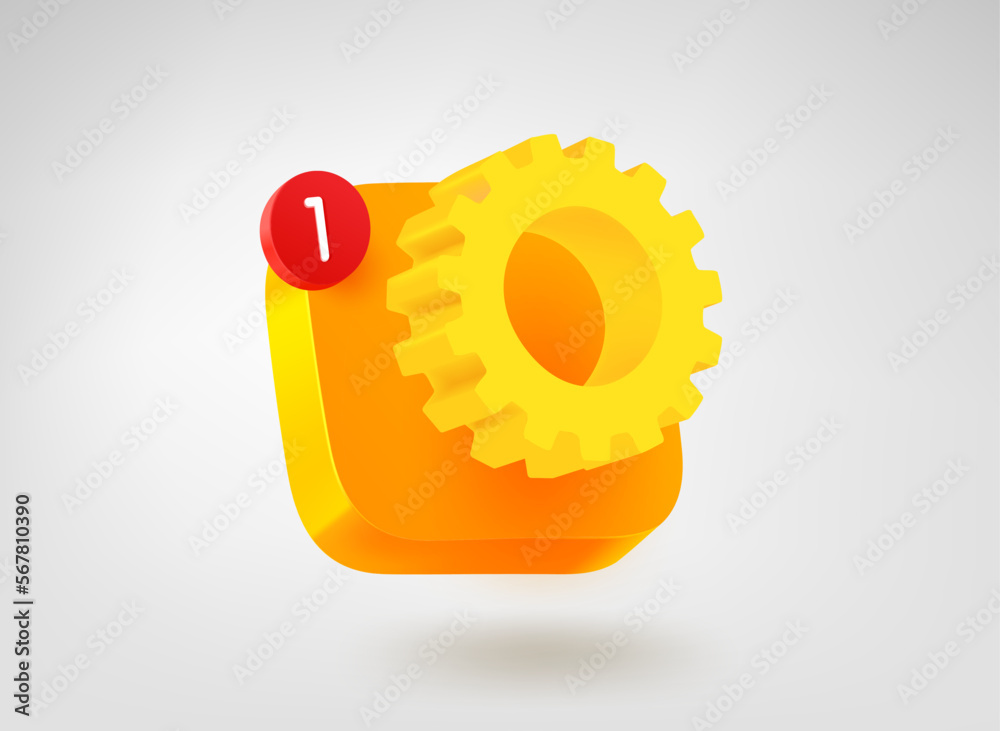 Poster Options button. 3d vector mobile application icon