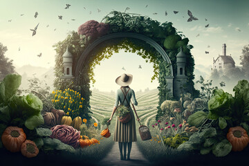 person in the garden