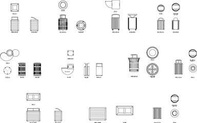 Household clean trash can illustration vector sketch