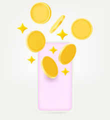 pay, success, smartphone, call, mobile, app, phone, cellphone, earnings, big money, money, computer, screen, business, credit, debit, bank, commerce, rich, currency, wealth, finance, coin, dollar, gol © tovovan