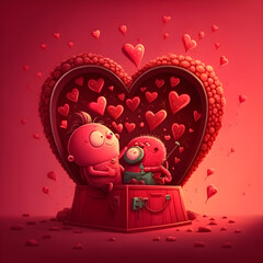 Obraz premium Love box - valentine's day theme