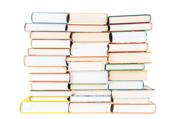 Pile of books isolated on white background