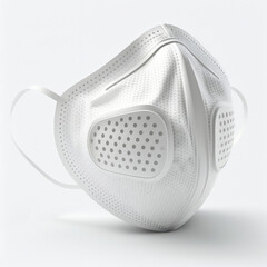  mask protective white color on a white background. Generative AI