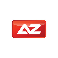 AZ Initial Letter Rectangle Shape Logo Template