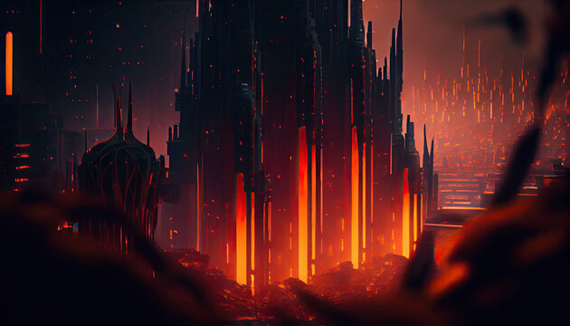 Cyberpunk wallpaper, Generative AI