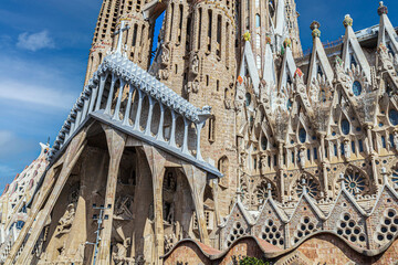 Exterior of the cathedral La Sagrada Familia, Antoni Gaudi, Barcelona, Catalonia, Spain - 567814318