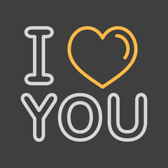 Lettering I love you vector icon