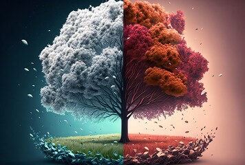Seasons Digital Art - Generative AI
