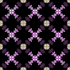 Seamless pattern decorative, flower pattern in vintage mandala style for tattoos, fabrics or decorations and more	