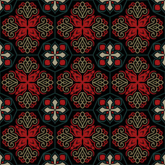 Seamless pattern decorative, flower pattern in vintage mandala style for tattoos, fabrics or decorations and more	