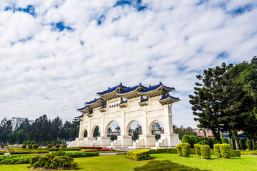 Fototapeta na wymiar The main gate of the National Taiwan Democracy Memorial Hall ( National Chiang Kai-shek Memorial Hall ) in Taipei, Taiwan.