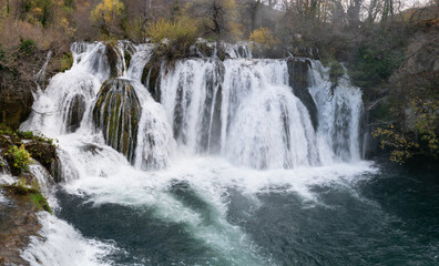 Waterfall on Una river near Martin Brod in Una national park, Bosnia and Herzegovina
