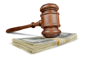 Gavel on Banknotes