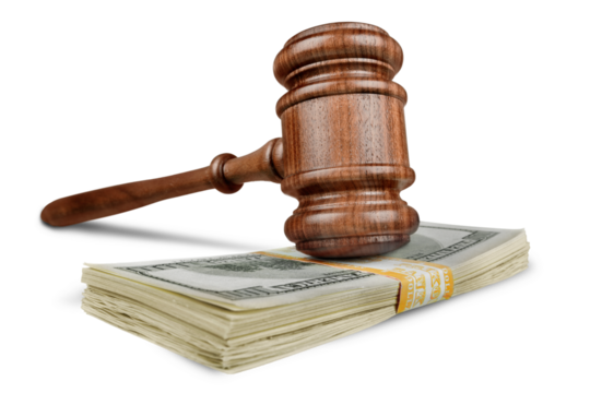 Gavel on Banknotes