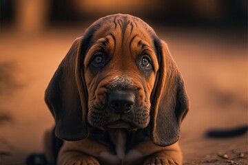 Bloodhound puppy - obrazy, fototapety, plakaty