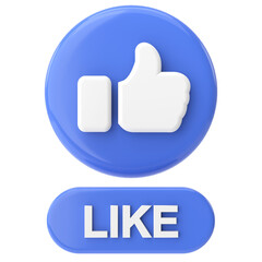 like button. like icon. 3D illustration.