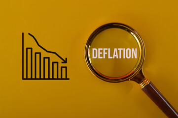 Graph chart showing bad things with text DEFLATION.