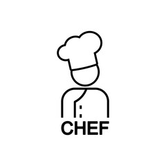 Chef vector icon isolated on white background.