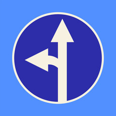 Icon moving straight or to the left. Vector clipart