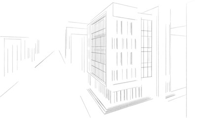 Architecture building 3d illustration