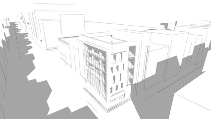 Architecture building 3d illustration
