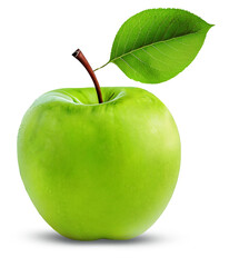 Green Granny Smith sour apple isolated