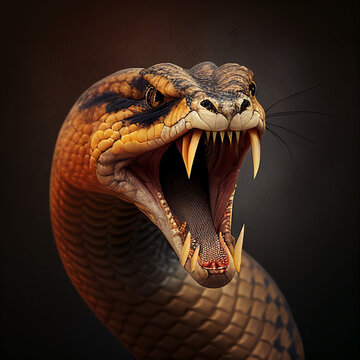 angry orange snake ,Generative AI technology,