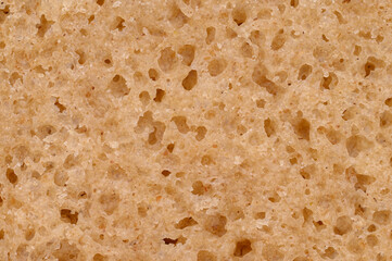 Textures of black bread baked from rye flour.Close-up